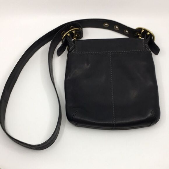 Coach Bleecker Black burnished leather Shoulder Handbag Style 11428 - Picture 6 of 16